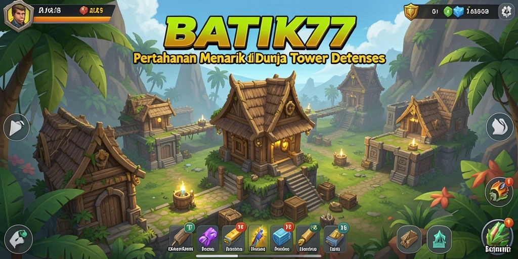 Tangkapan layar gameplay BATIK77 menampilkan strategi menara yang mendebarkan.