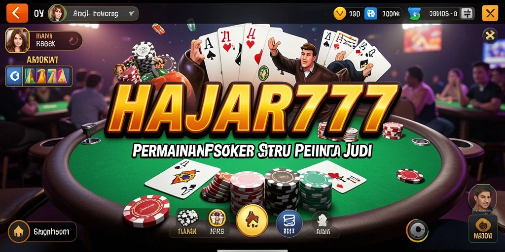 Screenshot gameplay seru dari HAJAR777 yang menampilkan aksi poker.