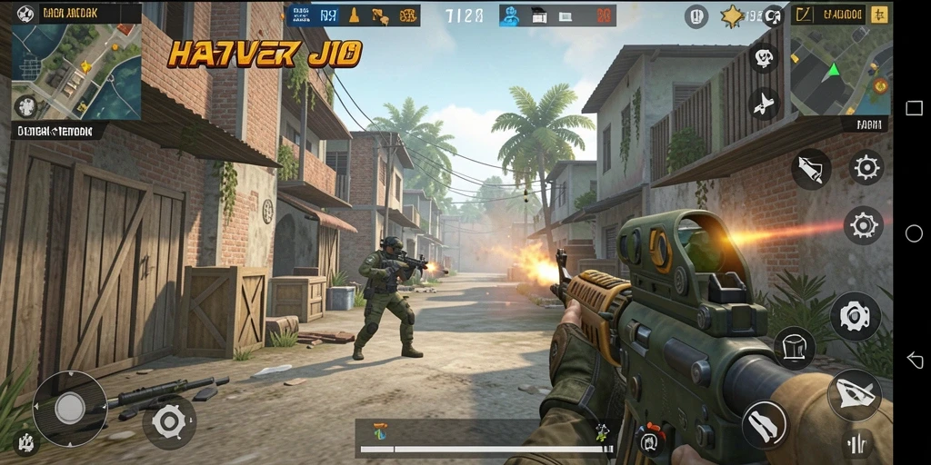 Tampilan menarik dari gameplay tembak-menembak di HARAPJP.