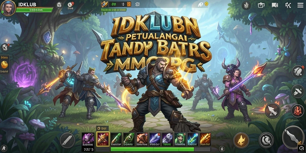 Screenshot gameplay IDKLUB menampilkan pertarungan epik dalam dunia MMORPG.