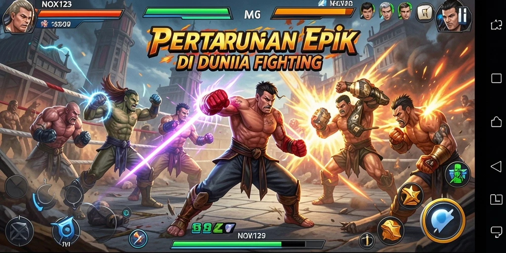 Tampilan gameplay menarik dari pertarungan epik di NOX123.