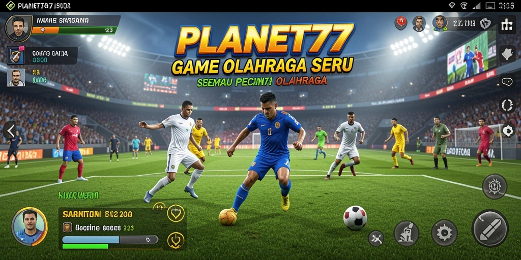 Tampilan utama gameplay PLANET77 dengan aksi olahraga yang intens.