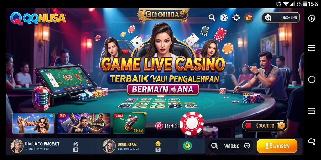 Screenshot gameplay <strong>QQNUSA</strong> yang menunjukkan suasana kasino live yang mendebarkan.