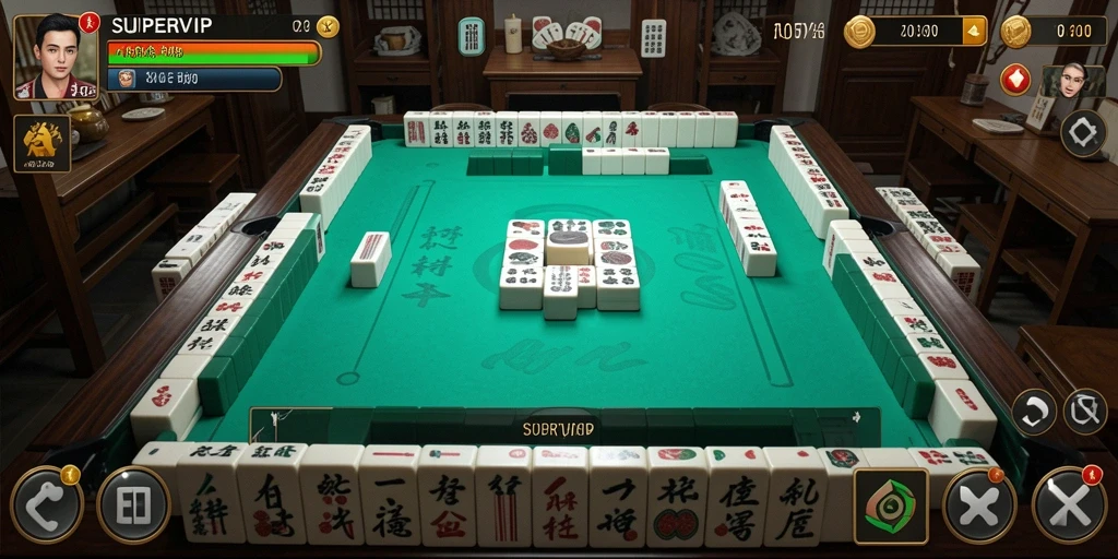Tampilan gameplay SUPERVIP menampilkan ubin Mahjong yang menarik dan antarmuka yang ramah pengguna.