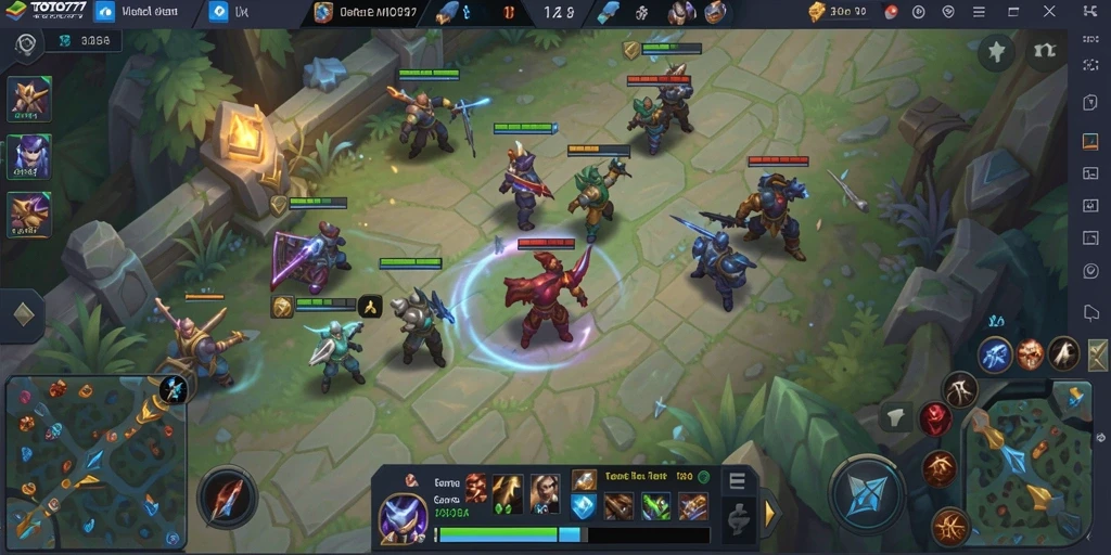 Tampilan gameplay MOBA yang mendebarkan dalam TOTO777.