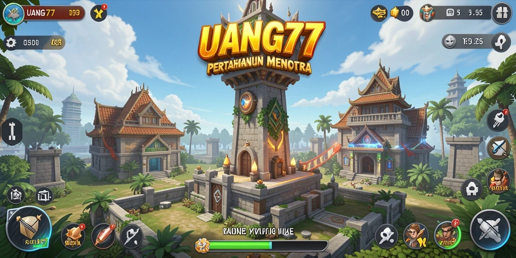 Tampilan menarik dari gameplay seru UANG77 di Tower Defense.